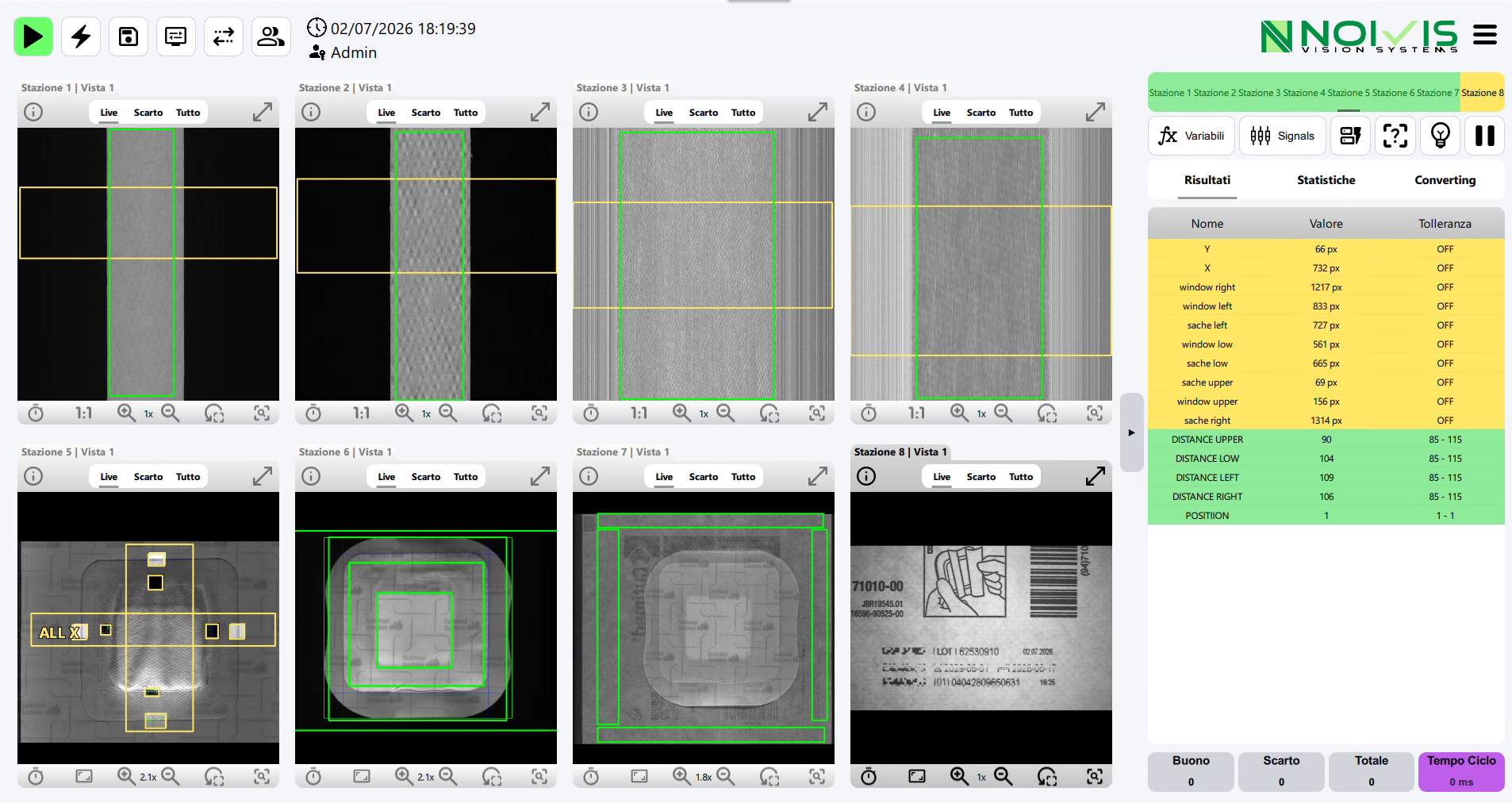 Chameleon Vision Studio: otto stazioni di controllo in parallelo